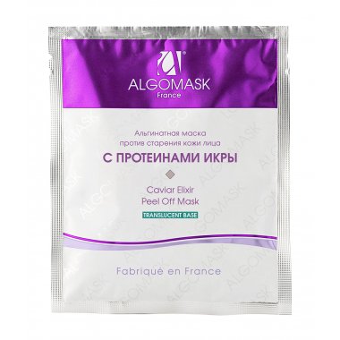 Algomask (Альгомаск)  Маска против старения кожи лица с протеинами икры (Elixir Of Caviar peel off mask translucent) 25 гр