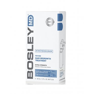 Bosley (Бослей) -Усилитель роста волос для мужчин 5% (спрей)/ For Men Hair Regrowth Treatment 5% Spray Bosley MD, 2*60 мл