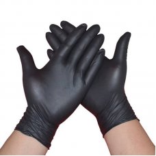 COSMETICS SHOP - Перчатки " М"  черные нитриловые одноразовые для окрашивания/для косметологических процедур, 100 шт. (50 пар )