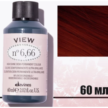 Davines (Давинес) 6,66 Интенсивно-красный темный блонд  Деми краска  VIEW 60 мл