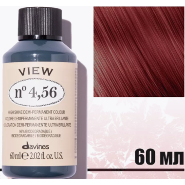 Davines (Давинес)  4,56  Махагоново-красный средне-коричневый Деми краска  VIEW 60 мл