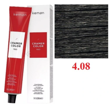 Kemon ( Кемон) -  № 4.08  Перманентная крем-краска на основе растительных масел СRAMER COLOR 100 мл