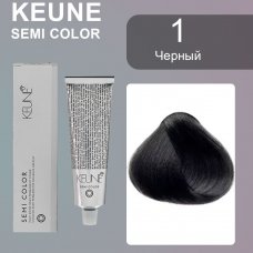 Keune (Кене) 1 Черный  Полуперманентный краситель Семи (Semi Color), 60 мл.