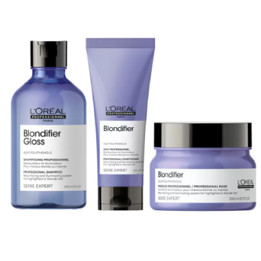LOREAL PROFESSIONNEL  (Лореаль) Набор Blondifier для блонда: шампунь Gloss, 300 мл + кондиционер, 200 мл + маска, 250 мл