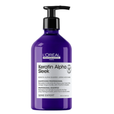 Loreal (Лореаль) Бессульфатный шампунь для непослушных, пористых волос Keratin Alpha Sleek, 500 мл Loreal (Лореаль) Бессульфатный шампунь для непослушных, пористых волос Keratin Alpha Sleek, 500 мл