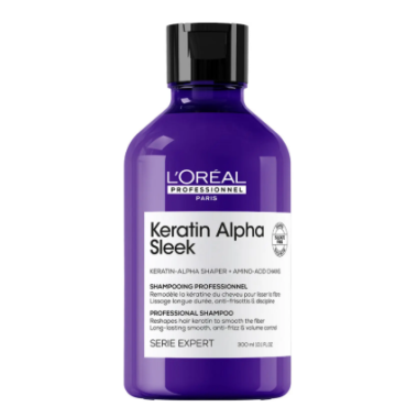Loreal (Лореаль) Бессульфатный шампунь для непослушных, пористых волос Keratin Alpha Sleek, 300 мл Loreal (Лореаль) Бессульфатный шампунь для непослушных, пористых волос Keratin Alpha Sleek, 300 мл