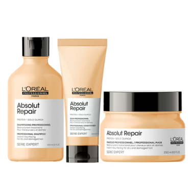 Loreal (Лореаль) Набор Absolut Repair для поврежденных волос: шампунь, 300 мл + кондиционер, 200 мл + маска, 250 мл