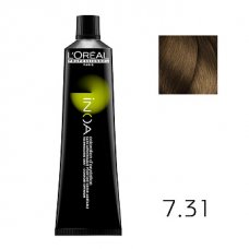 LOREAL PROFESSIONNEL (Лореаль) 7.31 Блондин золотистый пепельный Краска для волос без аммиака ИНОА 60 гр