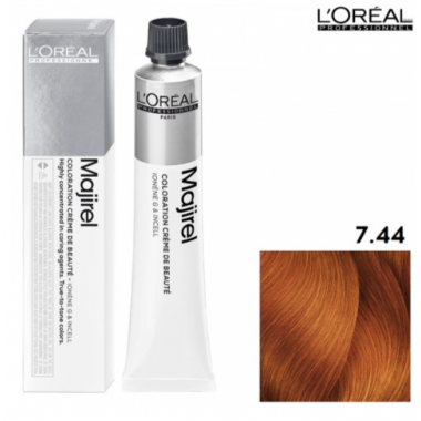 LOREAL PROFESSIONNEL (Лореаль) 7.44 блондин глубокий медный краска для волос  (MAJIREL Ionene G Incell), 50 мл