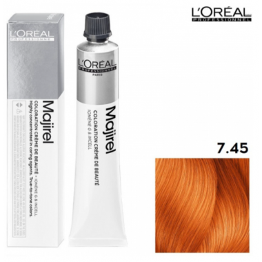 LOREAL PROFESSIONNEL (Лореаль) 7.45 блондин медный красное дерево  краска для волос  (MAJIREL Ionene G Incell), 50 мл