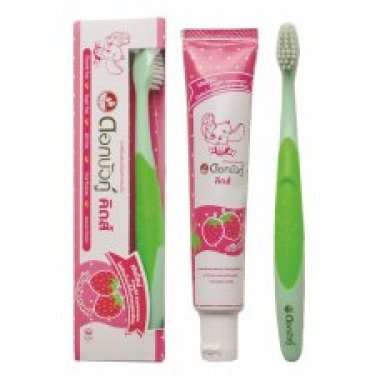 Twin Lotus (Твин Лотус)  Набор для детей 3-6 лет:  (Set Kids Herbal Toothpaste Strawberry Flavor 35 g and Toothbrush Extra Soft1 шт